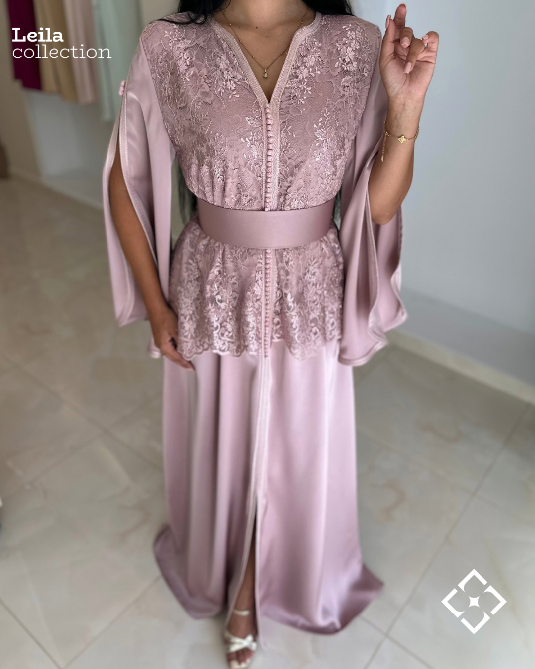 Caftan Roselia rose clair