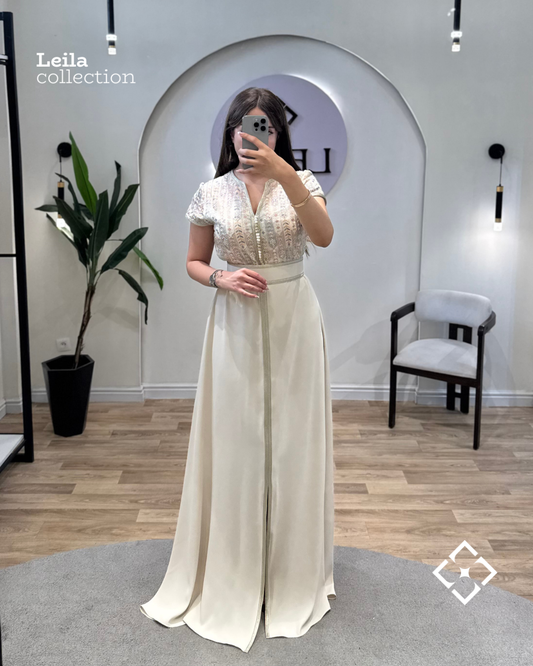 Caftan Sara blanc créme