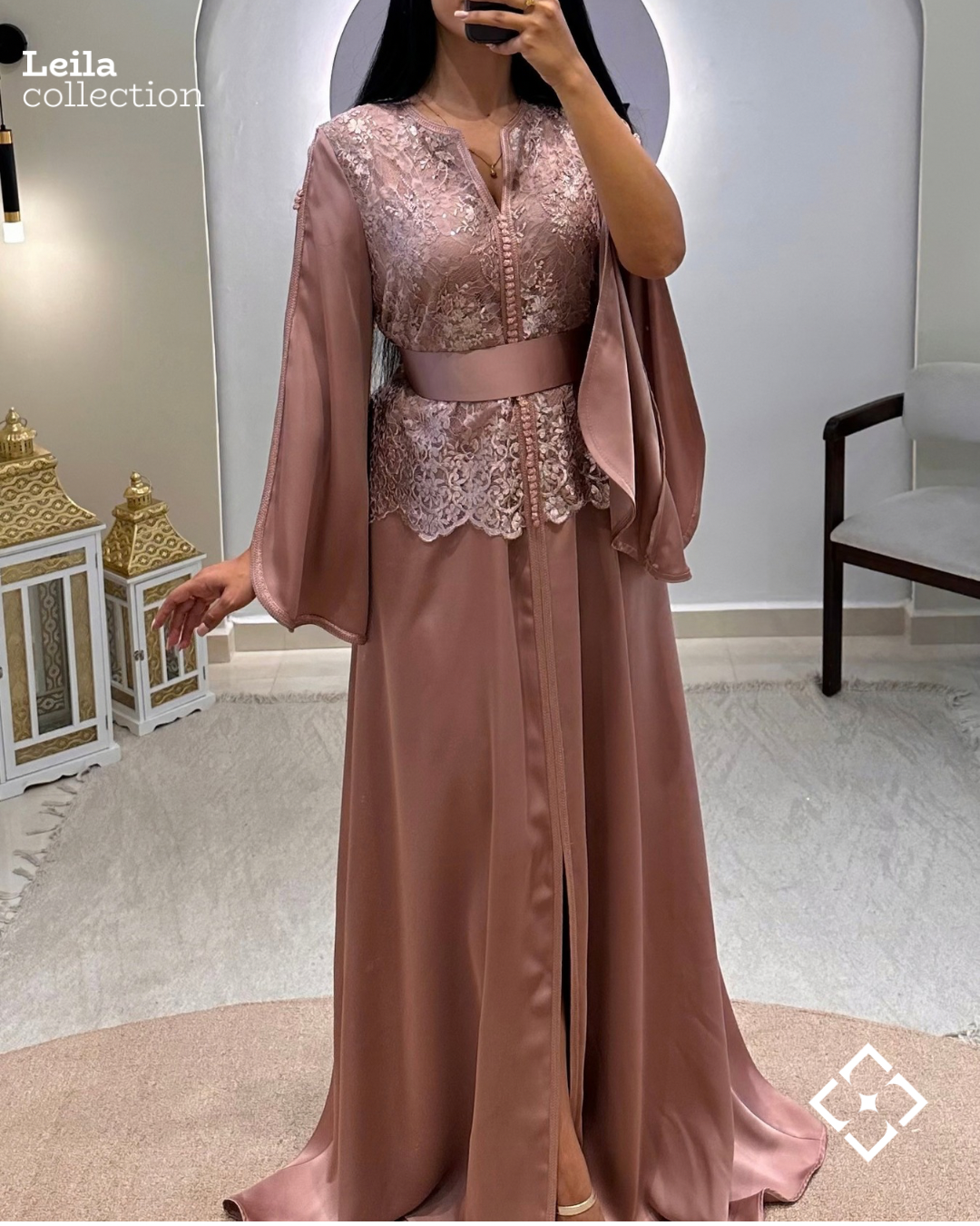 Caftan Roselia bois de rose