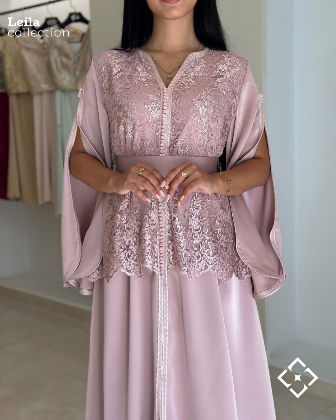 Caftan Roselia rose clair