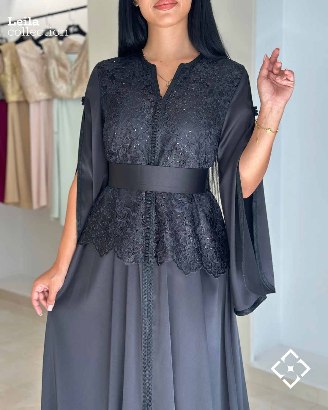 Caftan Roselia noir