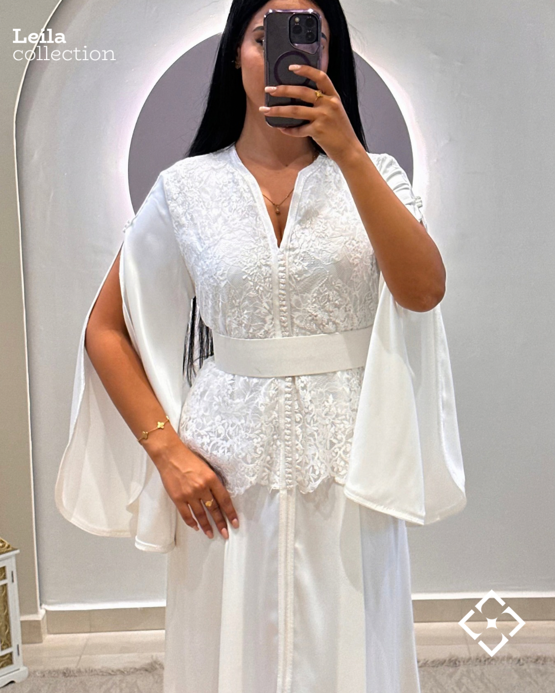 Caftan Roselia blanc