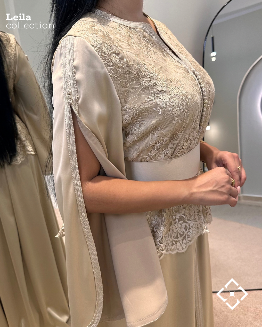 Caftan Roselia beige gold