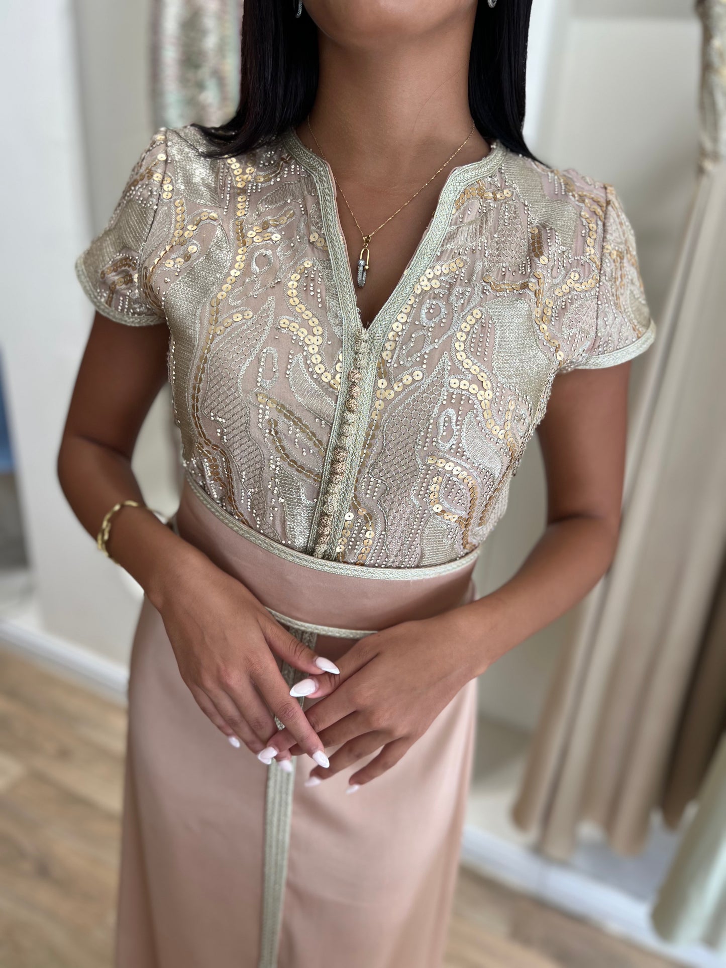 Caftan Sara rose saumon