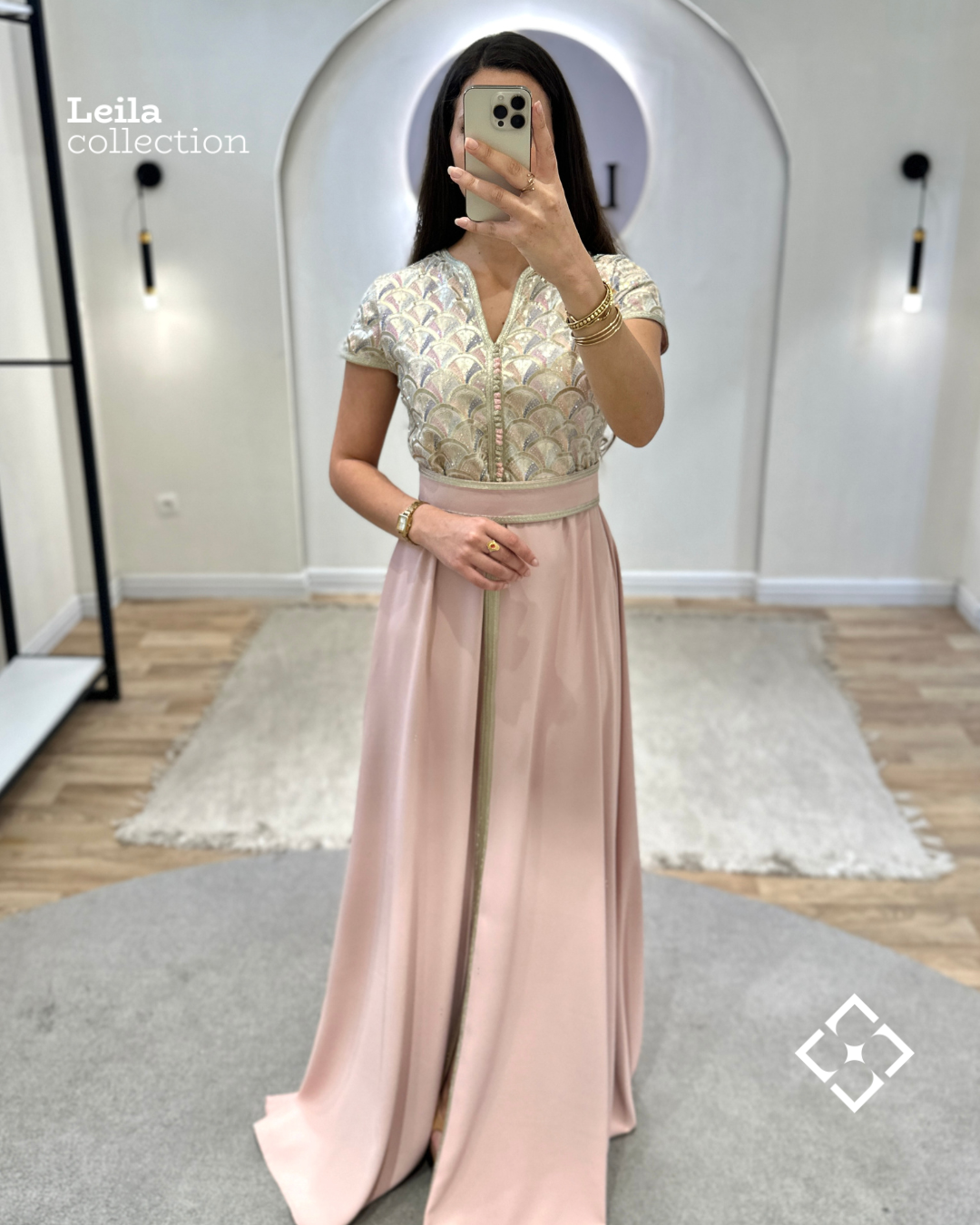 Caftan Sara Coquille rose